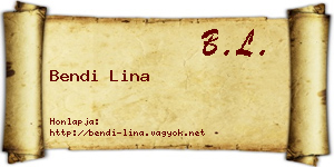Bendi Lina névjegykártya